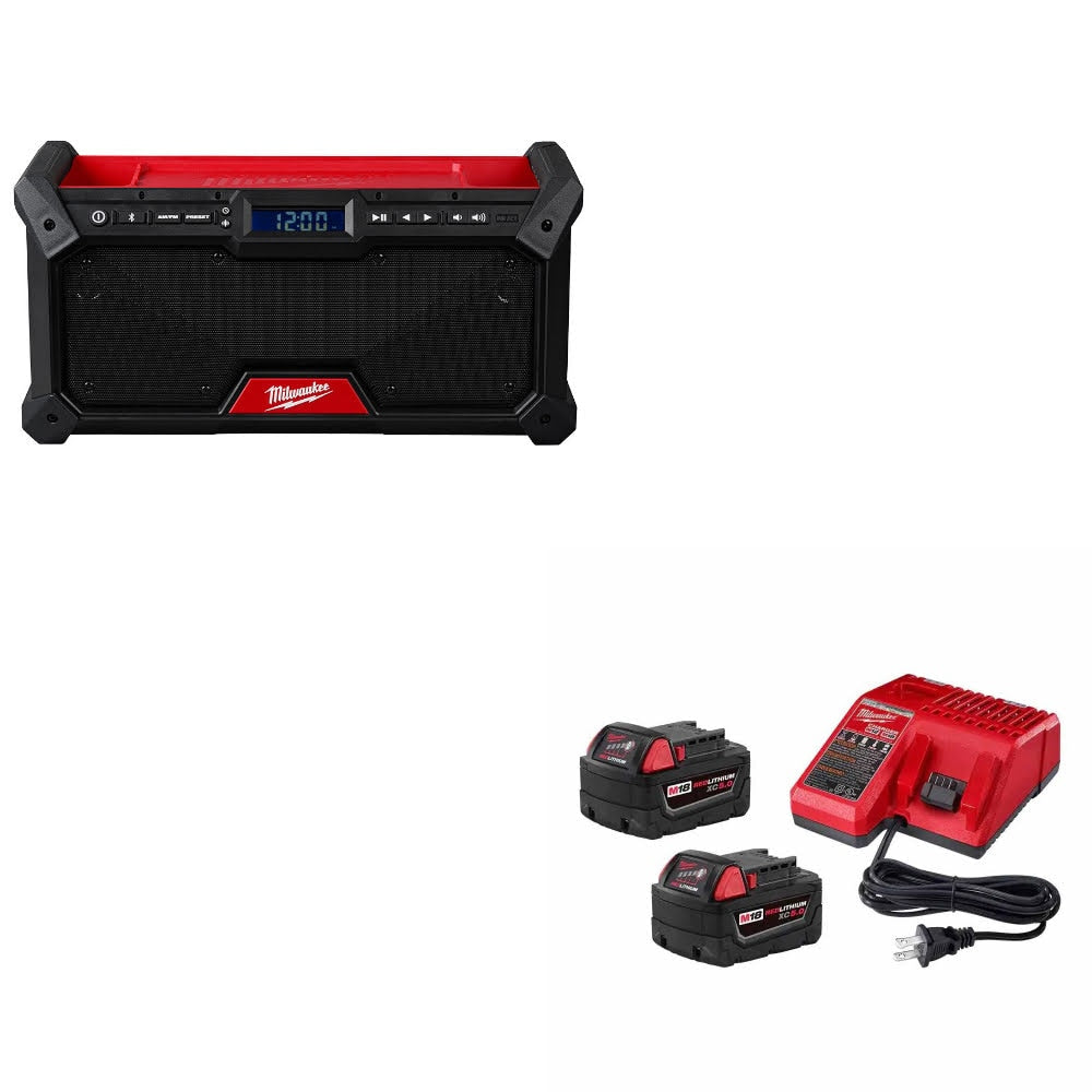 Milwaukee 2952-20 M18 Bluetooth Jobsite Radio W/ 48-59-1852B M18 18V Starter Kit