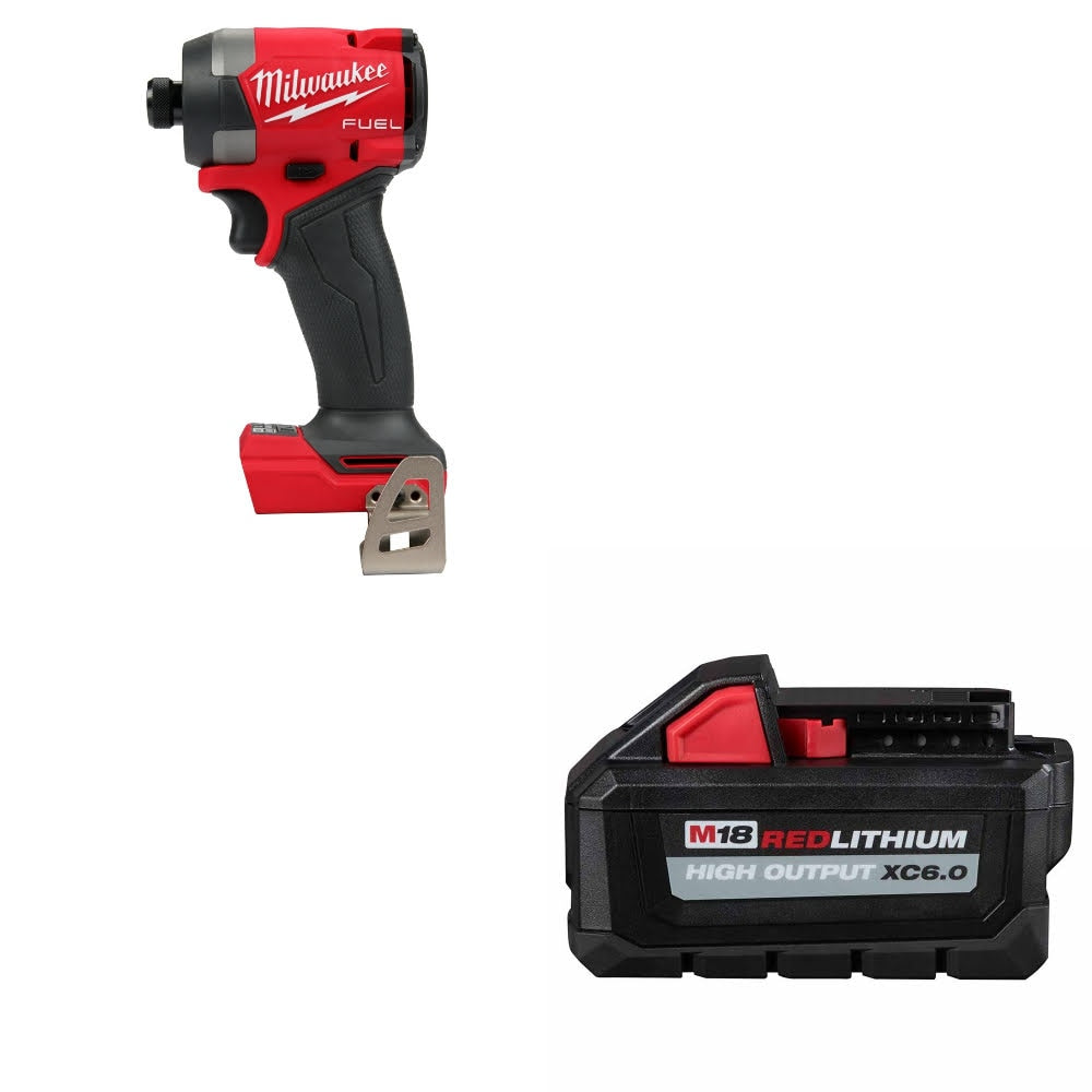 Milwaukee 2953-20 M18 FUEL 1/4" Impact Driver W/ 48-11-1865 M18 XC6 Battery Pack