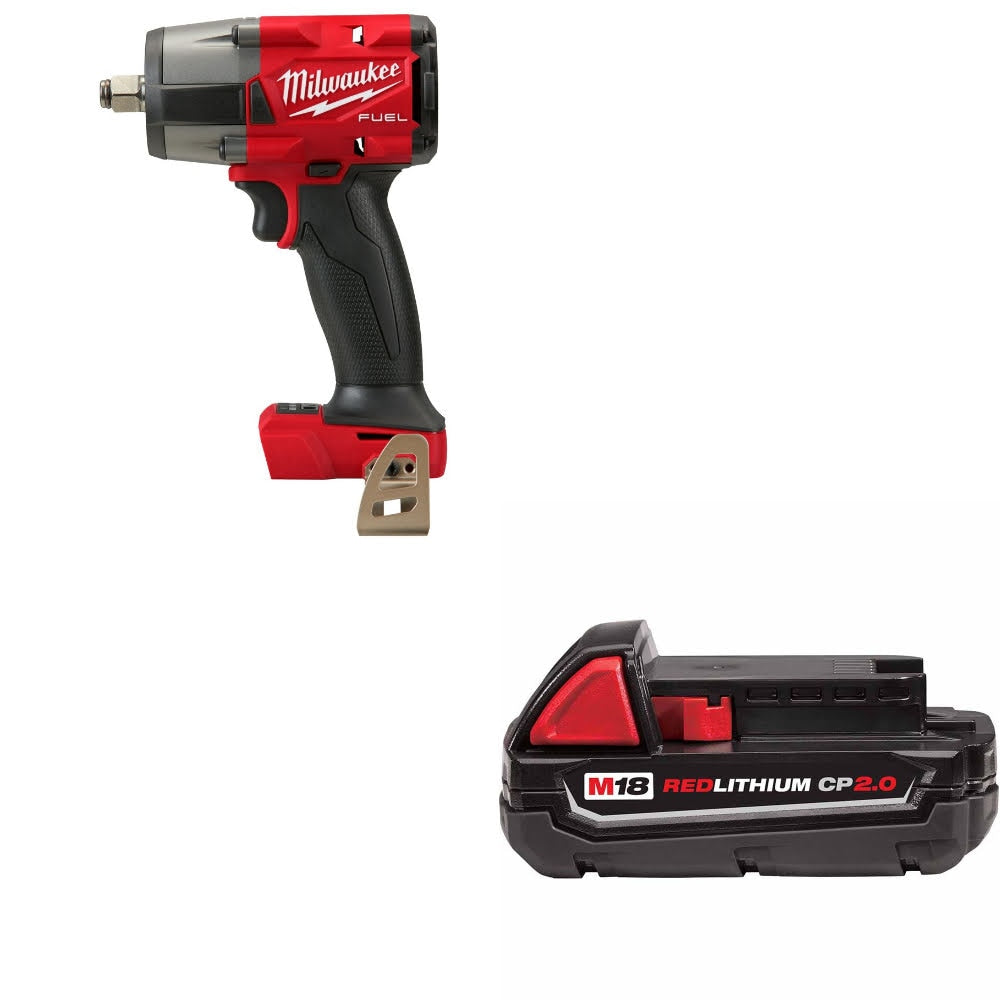 Milwaukee 2962-20 M18 FUEL 1/2" Impact Wrench W/ 48-11-1820 M18 2.0 Battery Pack