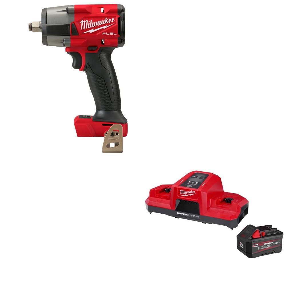 Milwaukee 2962-20 M18 FUEL 1/2" Impact Wrench W/ 48-59-1861 M18 18V Starter Kit