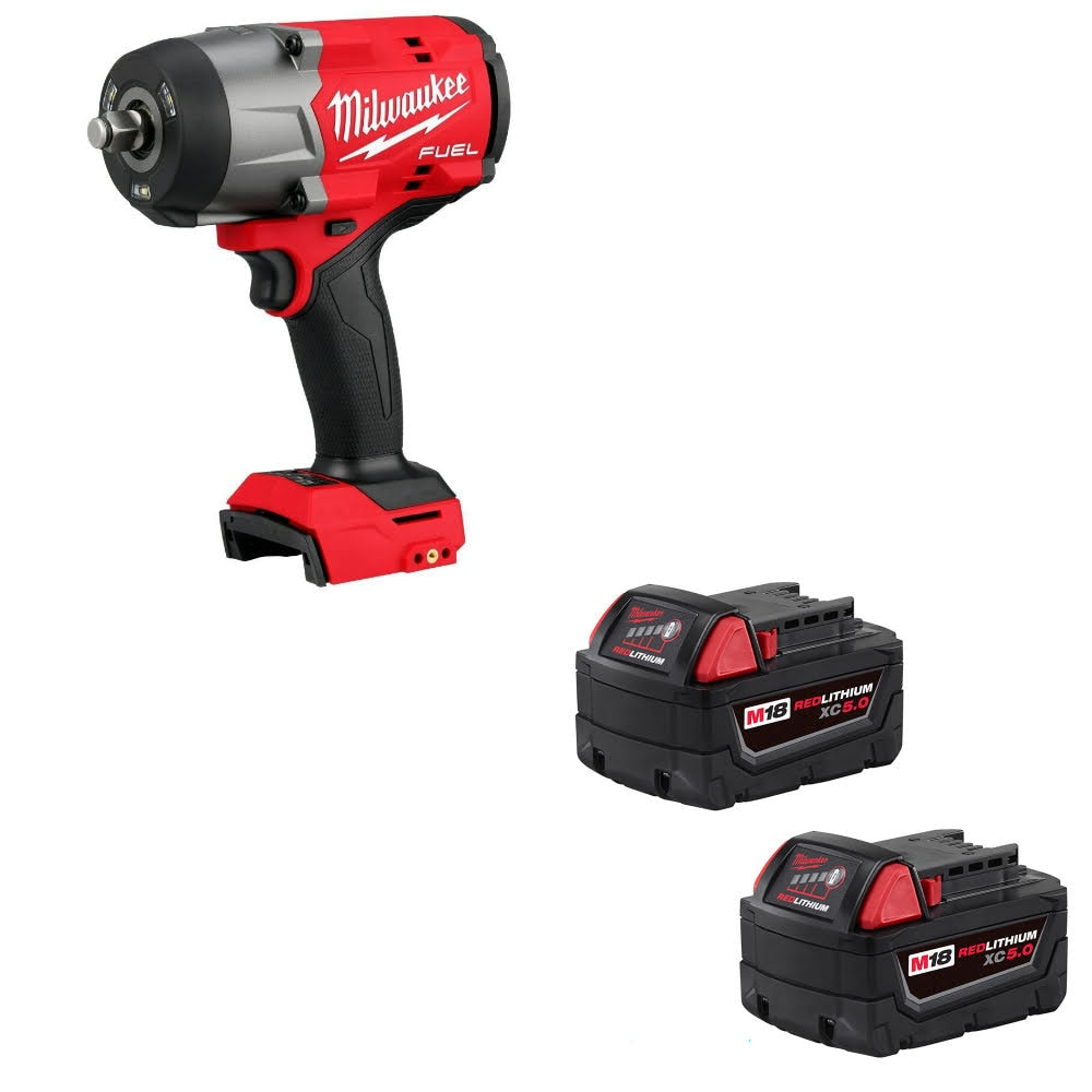 Milwaukee 2967-20 M18 FUEL 1/2" Impact Wrench W/ 48-11-1852 M18 Battery, 2 Pack