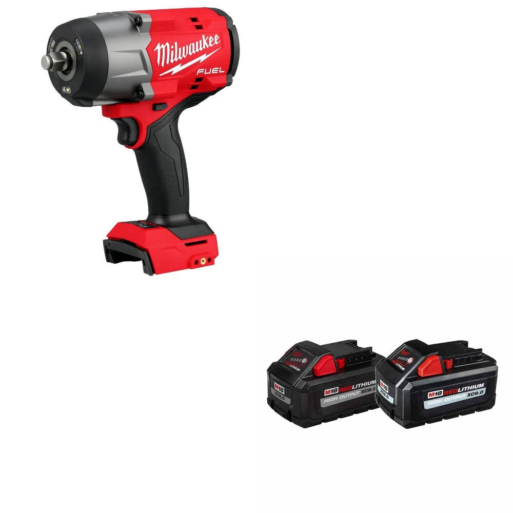Milwaukee 2967-20 M18 FUEL 1/2" Impact Wrench W/ 48-11-1868 M18 18V Battery, 2Pk