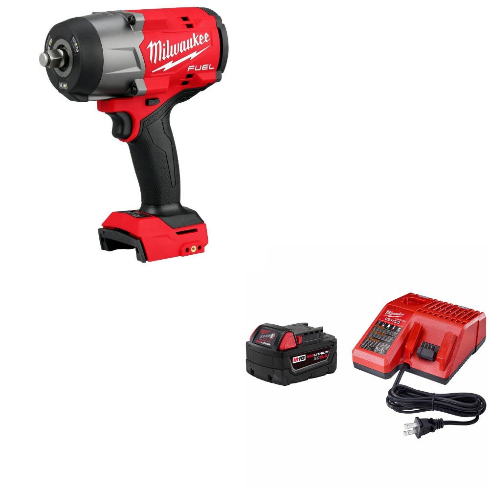 Milwaukee 2967-20 M18 FUEL 1/2" Impact Wrench W/ 48-59-1850 M18 Starter Kit
