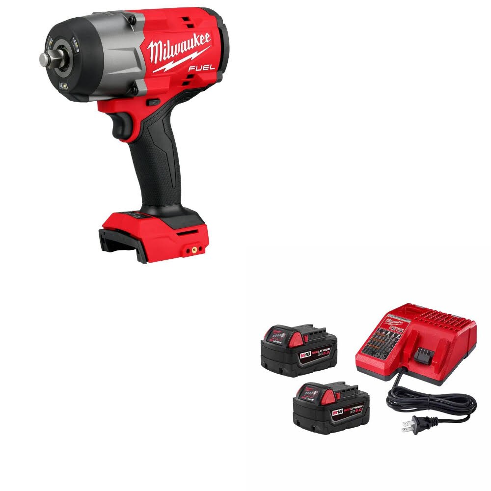 Milwaukee 2967-20 M18 FUEL 1/2" Impact Wrench W/ 48-59-1852B M18 18V Starter Kit