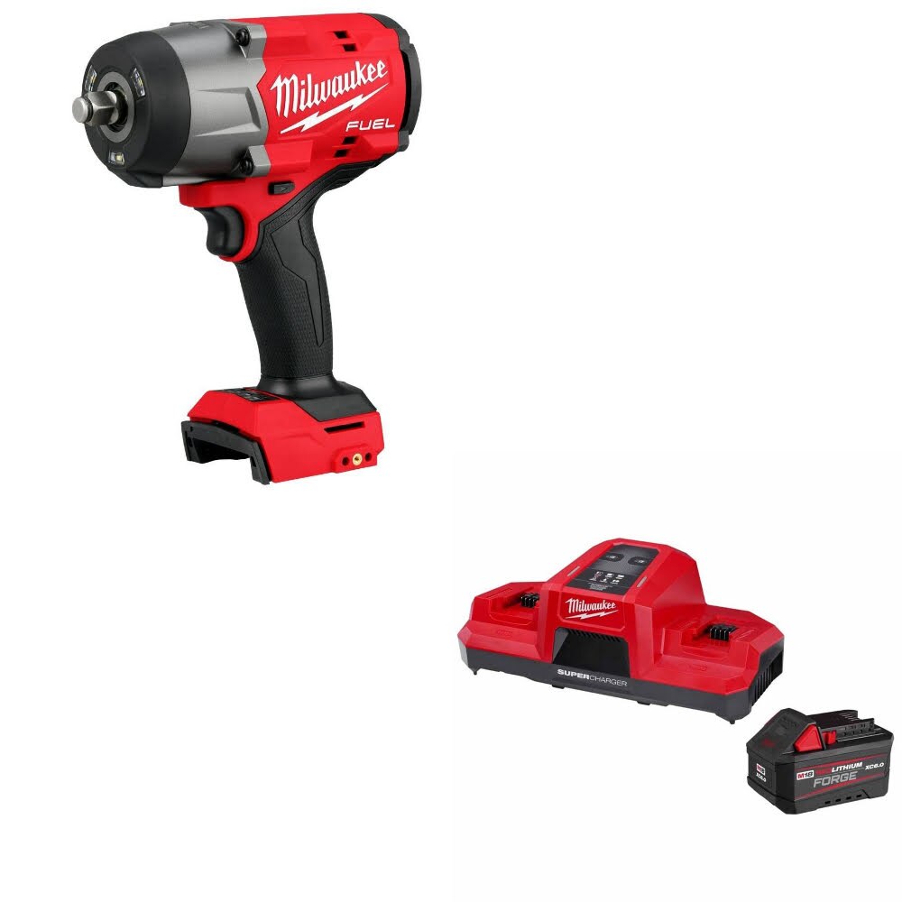 Milwaukee 2967-20 M18 FUEL 1/2" Impact Wrench W/ 48-59-1861 M18 18V Starter Kit