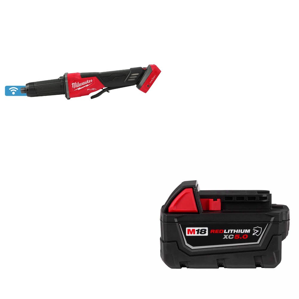 Milwaukee 2984-20 M18 FUEL Die Grinder W/ 48-11-1850R M18 XC5.0 Battery