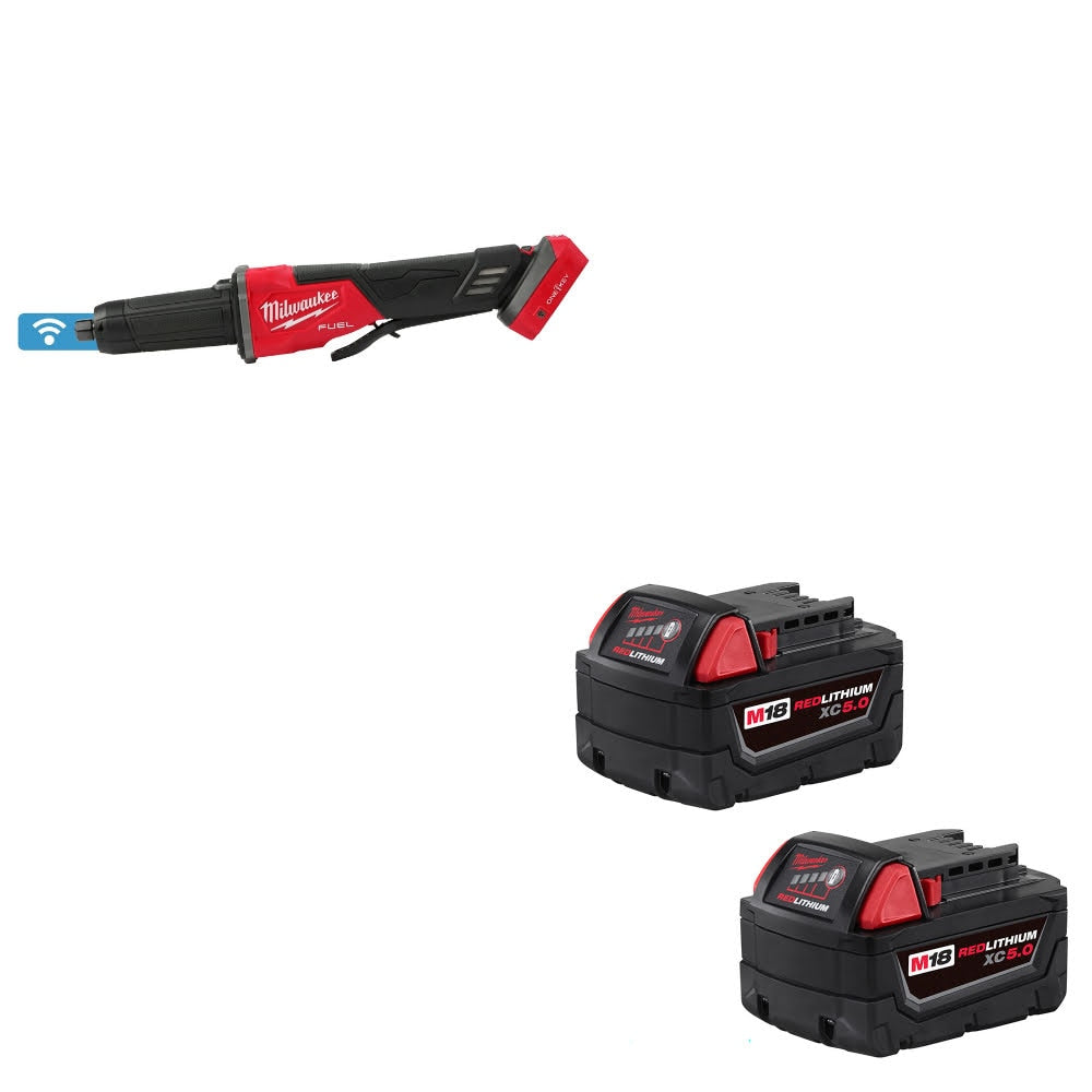 Milwaukee 2984-20 M18 FUEL Die Grinder W/ 48-11-1852 M18 XC5.0 Battery, 2 Pack