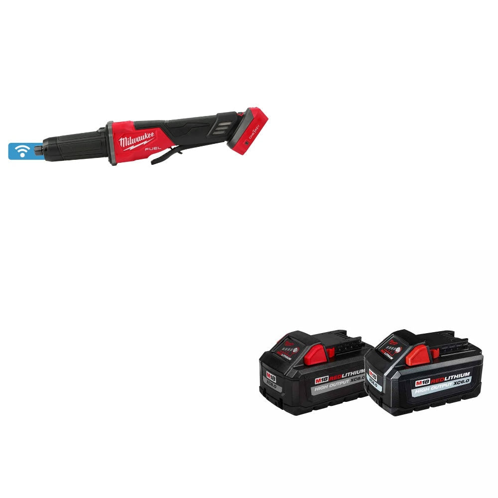 Milwaukee 2984-20 M18 FUEL Die Grinder W/ 48-11-1868 M18 18V Battery, 2 Pack