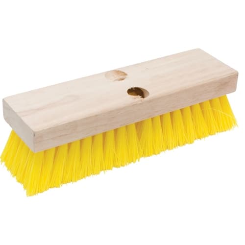 MarshallTown 2985 12985 - Deck Scrub Brush 10" - Yellow Polypropylene bristles, wood block