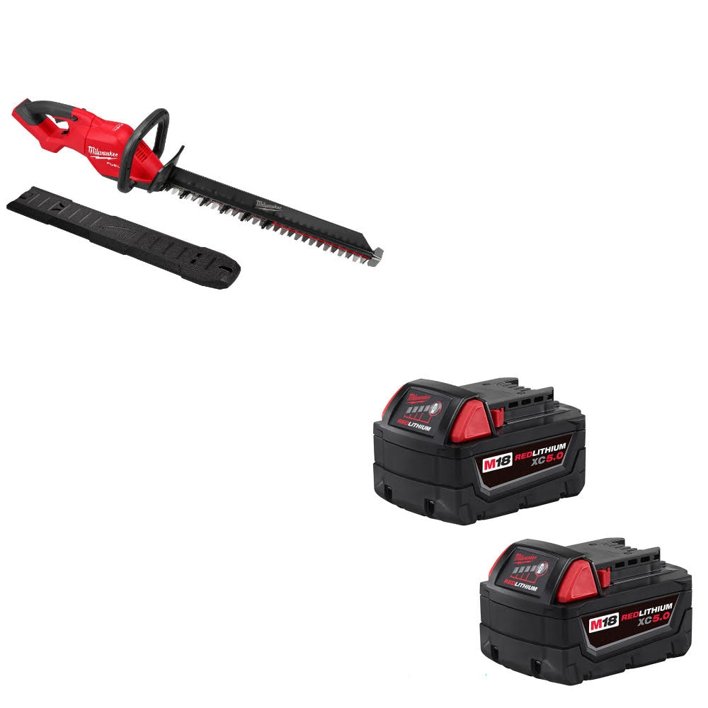 Milwaukee 3033-20 M18 FUEL 24" Hedge Trimmer W/ 48-11-1852 M18 XC5 Battery, 2Pk