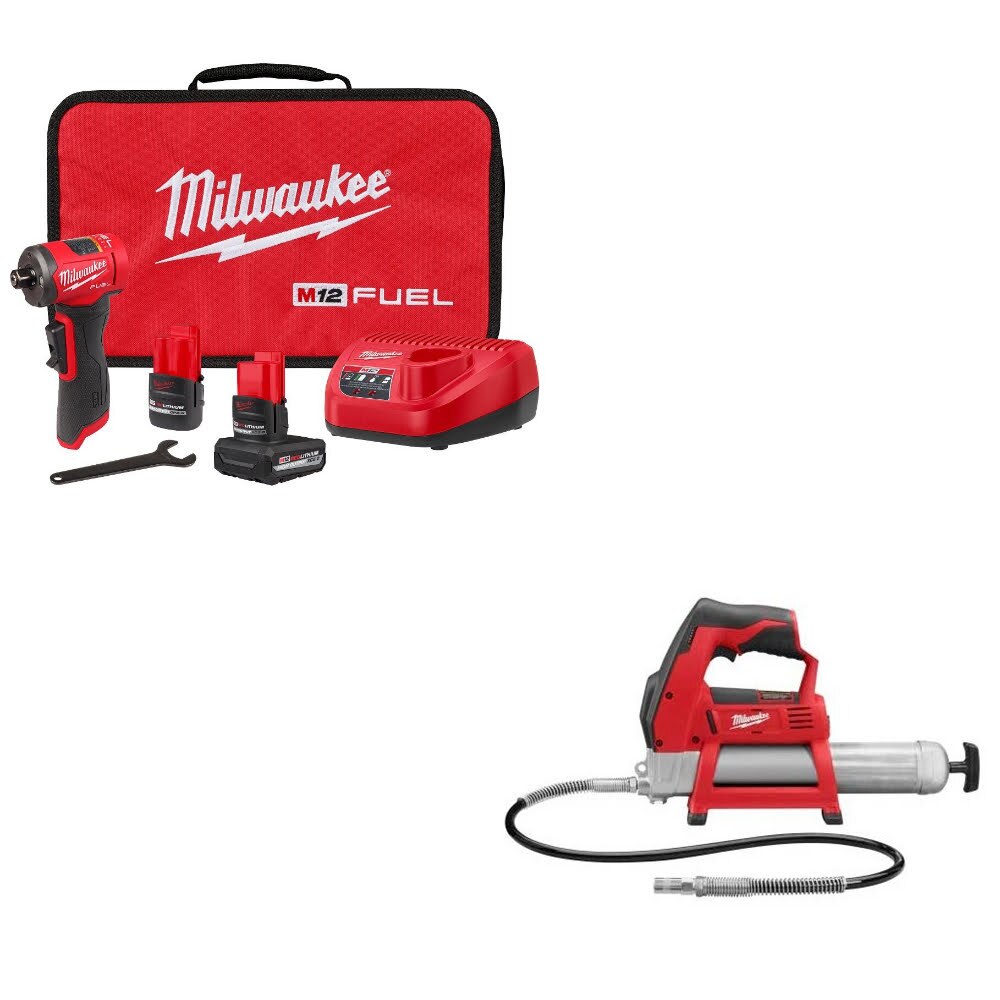 Milwaukee 3485-22 Right Angle Die Grinder Kit W/ FREE 2446-20 Grease Gun