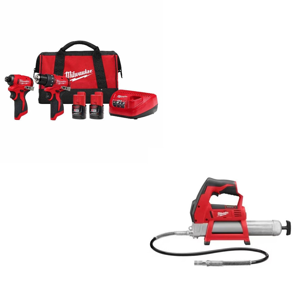 Milwaukee 3494-22 M12 Combo Kit W/ 2446-20 Grease Gun