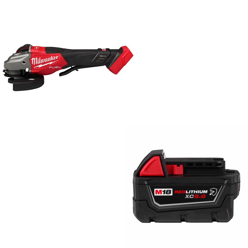 Milwaukee 3670-20 M18 FUEL 4-1/2"-6" Grinder W/ 48-11-1850R M18 XC5.0 Battery