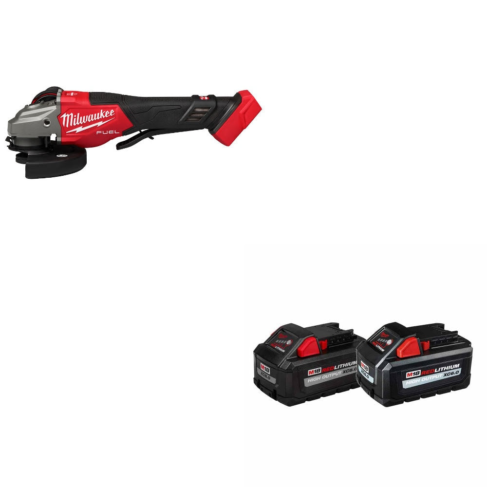 Milwaukee 3670-20 M18 FUEL 4-1/2"-6" Grinder W/ 48-11-1868 M18 18V Battery, 2Pk