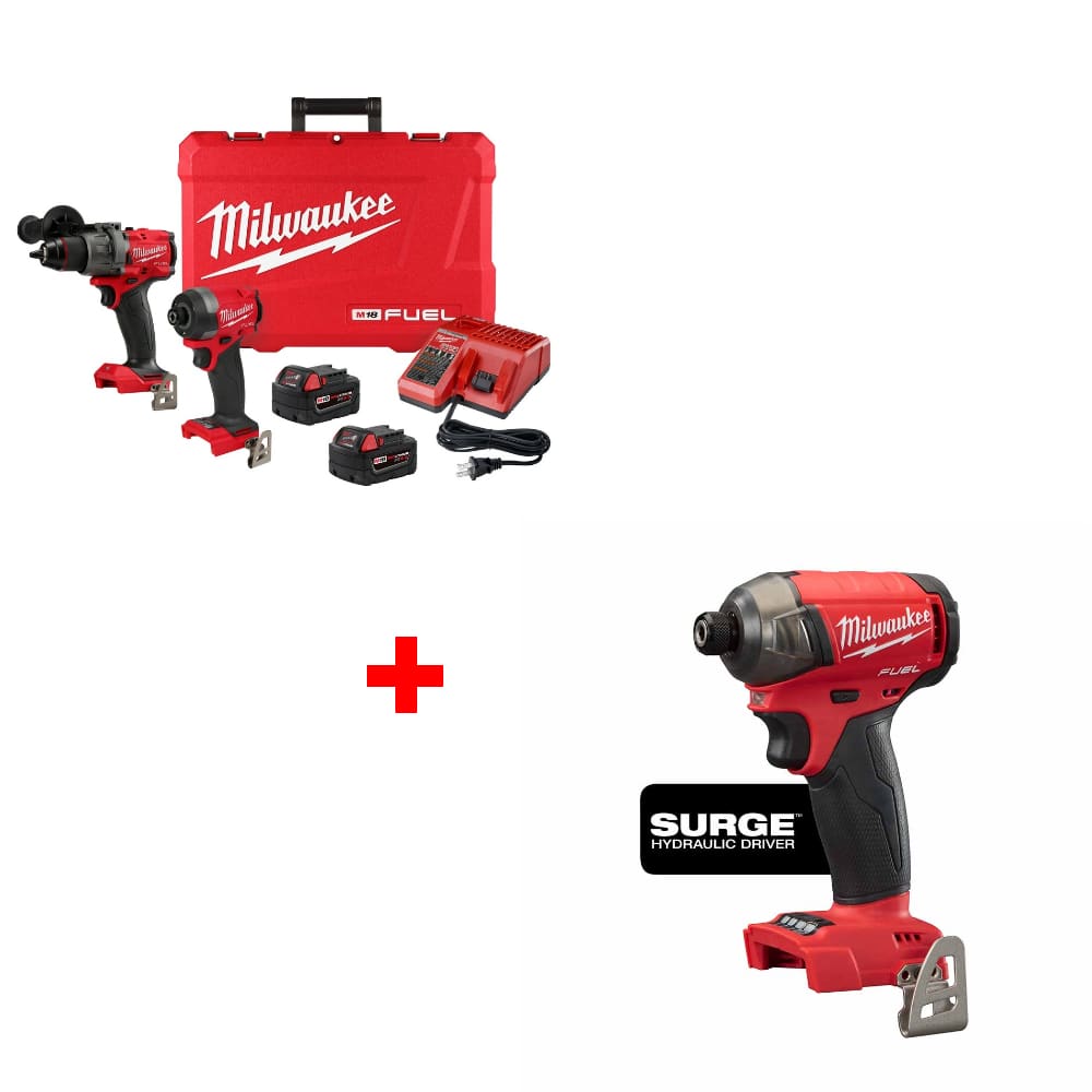 Milwaukee 3697-22 M18 FUEL 2-Tool Combo Kit w/ FREE 2760-20 M18 FUEL 1/4" Driver