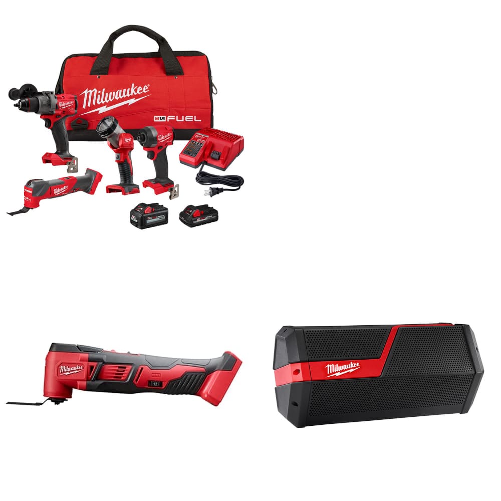 Milwaukee 3698-24MT M18 4-Tool Combo Kit W/ FREE 2626-20 Multi-Tool & Speaker
