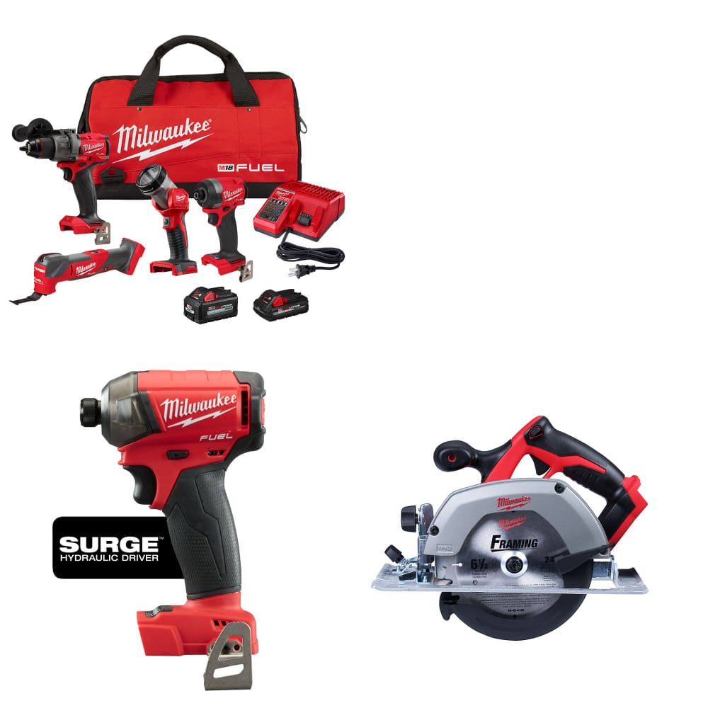 Milwaukee 3698-24MT M18 FUEL 4-Tool Combo Kit W/ FREE Hydraulic Driver & Saw