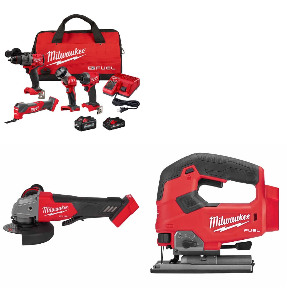 Milwaukee 3698-24MT M18 4-Tool Combo Kit W/ FREE 2880-20 M18 Grinder & Jig Saw