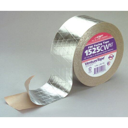 3M 1525CW-3 3" Venture Tape FSK Facing Tape Natural Aluminum
