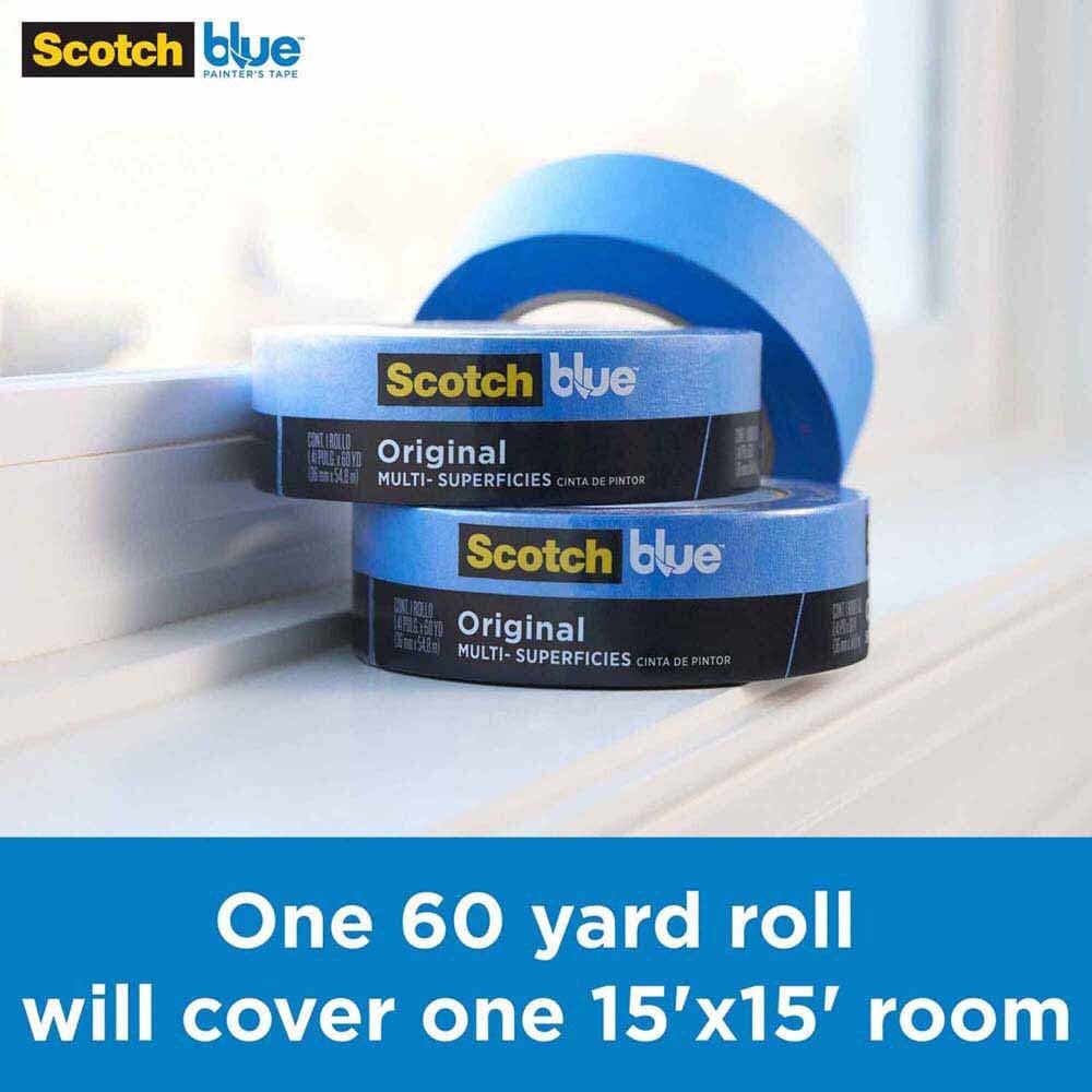 3M 2090-36QC6 1.41 in x 60 yd Scotch Blue Painters Tape (36 mm x 54.8 m) (7100272262) - 3