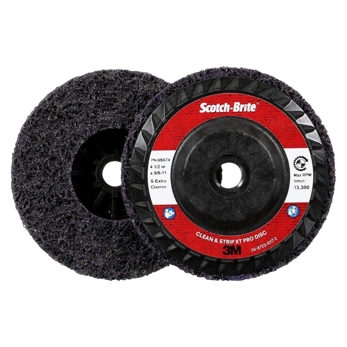3M 29900 Scotch-Brite Clean and Strip XT Pro Disc Type 27 4-1/2" x 5/8"-11 Extra Coarse