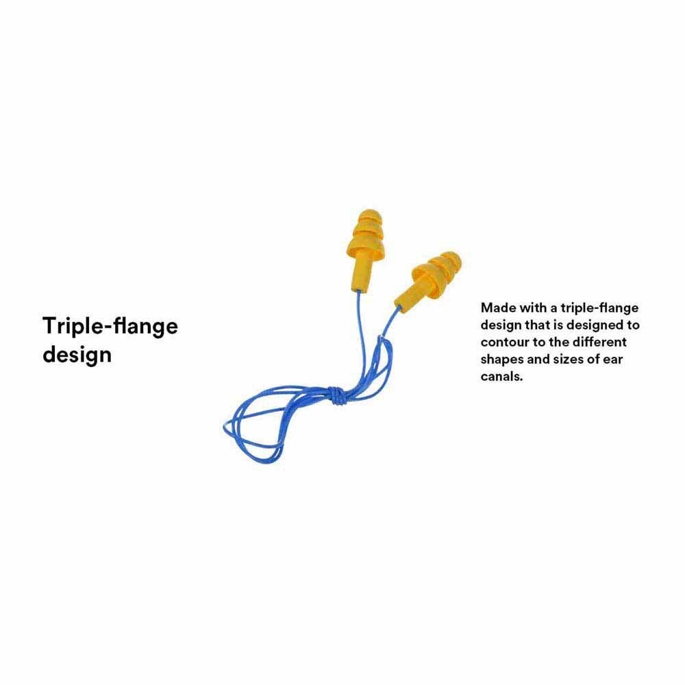 3M 340-4002 E-A-R UltraFit Corded Earplugs with Carrying Case, Reusable Triple-Flange, NRR 25 dB (50 Pairs) - 3
