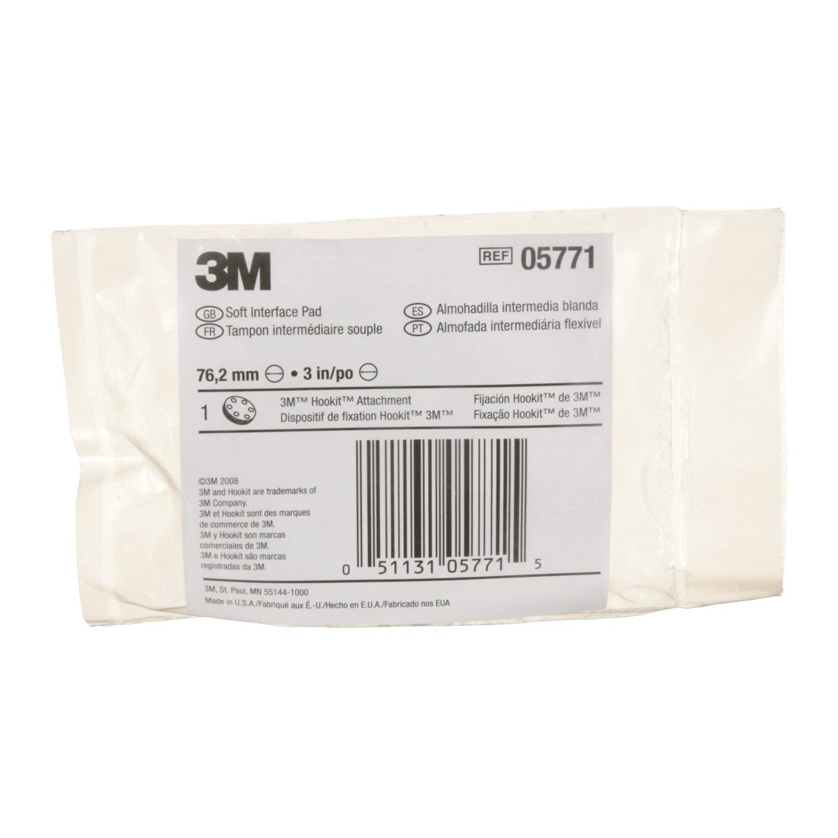 3M 05771 Hookit Soft Interface Pad, 3 in, Foam, 6-Hole, Soft Pad for Autobody Sanding (5771) (7000000490) (10 Pack) - 9