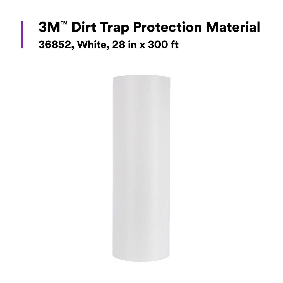 3M 36852 Dirt Trap Protection Material, Nonwoven Overspray Protection, White, 28 in x 300 ft (7000000528) - 2