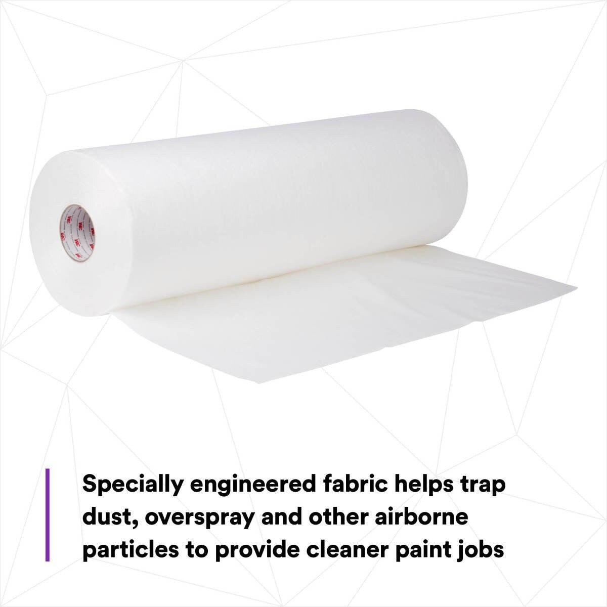 3M 36852 Dirt Trap Protection Material, Nonwoven Overspray Protection, White, 28 in x 300 ft (7000000528) - 4