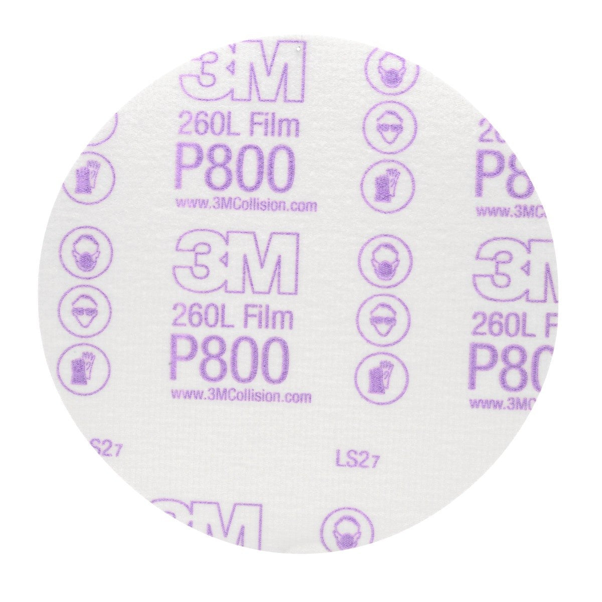 3M 260L 00970 Hookit Finishing Film Abrasive Disc, P800, White, 6 in (7000000569) (400 Pack)