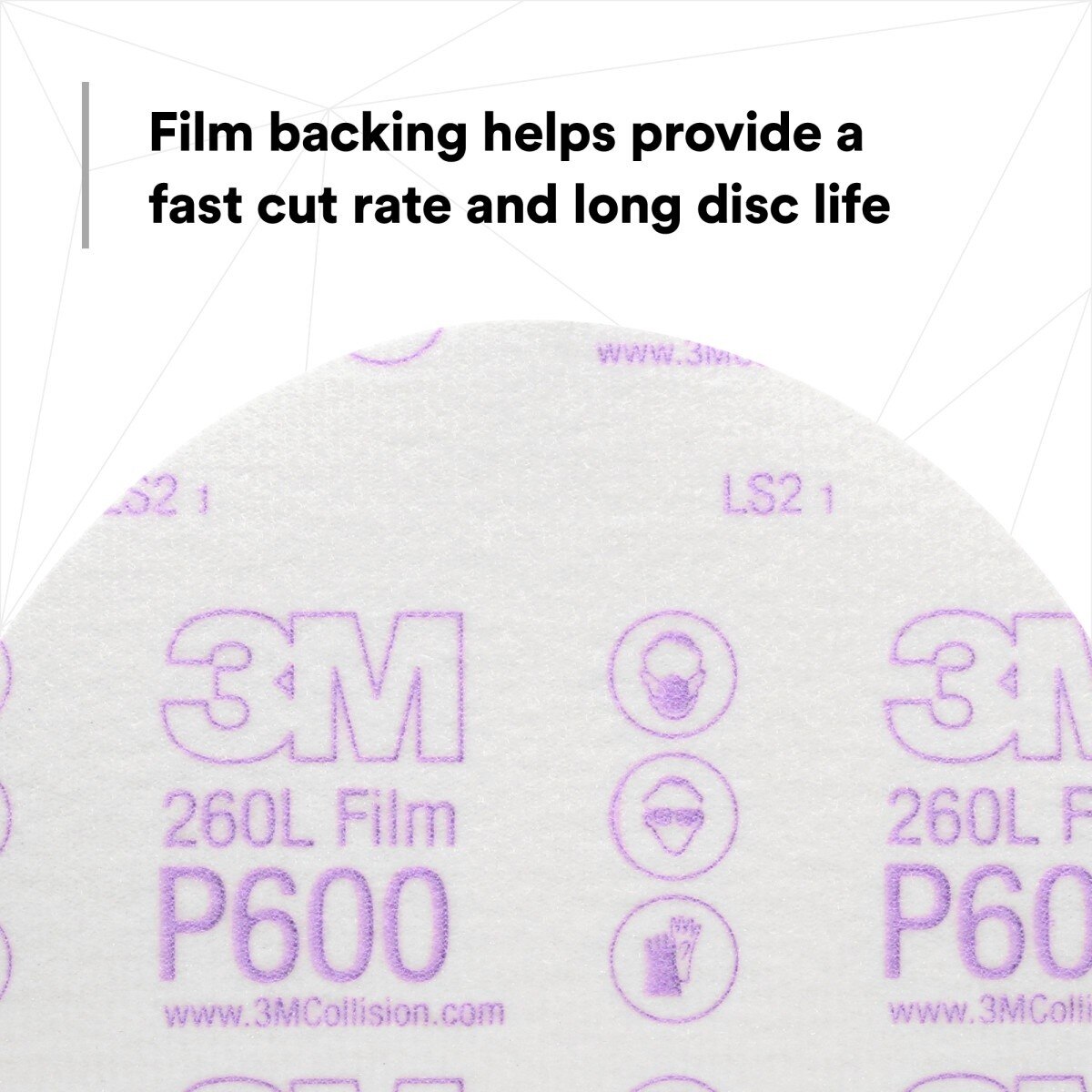 3M 260L 00971 Hookit Finishing Film Abrasive Disc, P600, Aluminum Oxide, Polyester Film Backing, White, 6 in (7000000570) (400 Pack) - 5