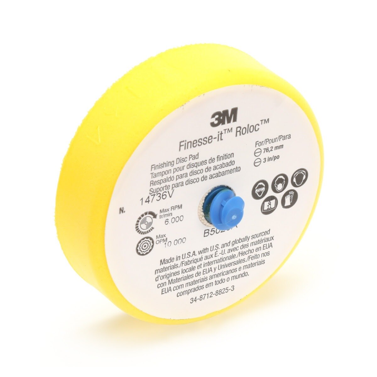 3M 14736U Finesse-it Roloc Finishing Disc Pad, 3 in Firm (7000000573) (12 Pack)