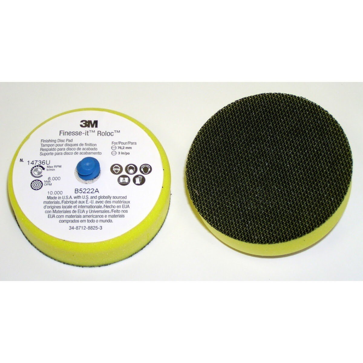 3M 14736U Finesse-it Roloc Finishing Disc Pad, 3 in Firm (7000000573) (12 Pack) - 2