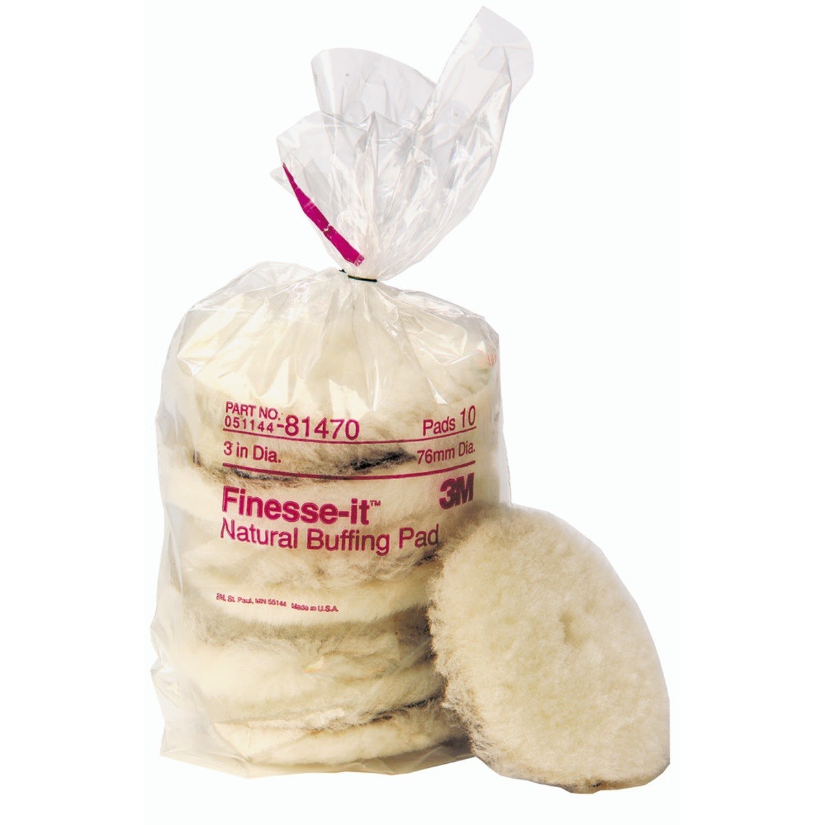3M 81471 Finesse-it Natural Buffing Pad, 5-1/4 in (7000000580) (50 Pack)