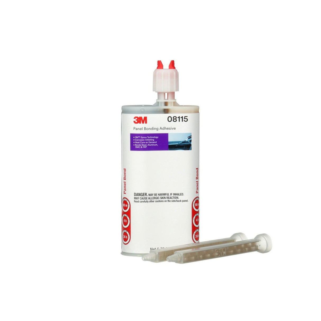 3M 08115 Panel Bonding Adhesive Two-Part Epoxy, Black, 200 mL Cartridge for Auto Body Panels, Bonds Steel, Aluminum, SMC & FRP (7000000610)
