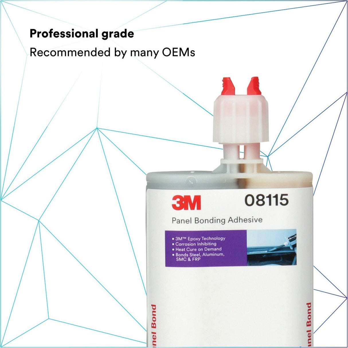 3M 08115 Panel Bonding Adhesive Two-Part Epoxy, Black, 200 mL Cartridge for Auto Body Panels, Bonds Steel, Aluminum, SMC & FRP (7000000610) - 8