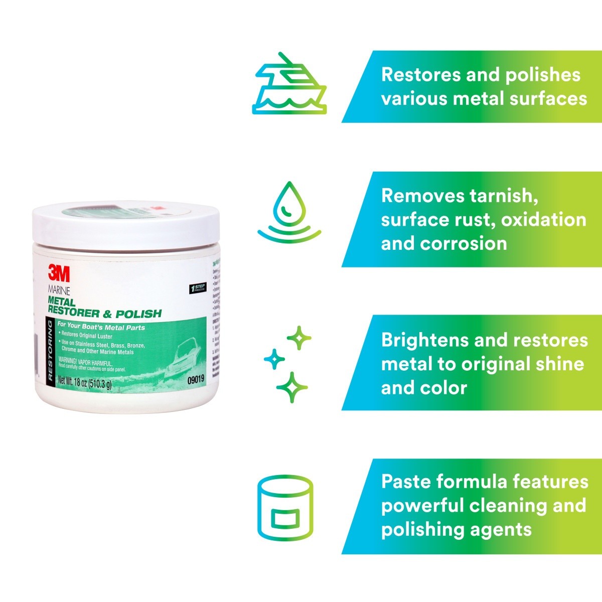 3M Metal Restorer and Polish, 18 oz Paste (00901) (7000000616) (6 Pack) - 5