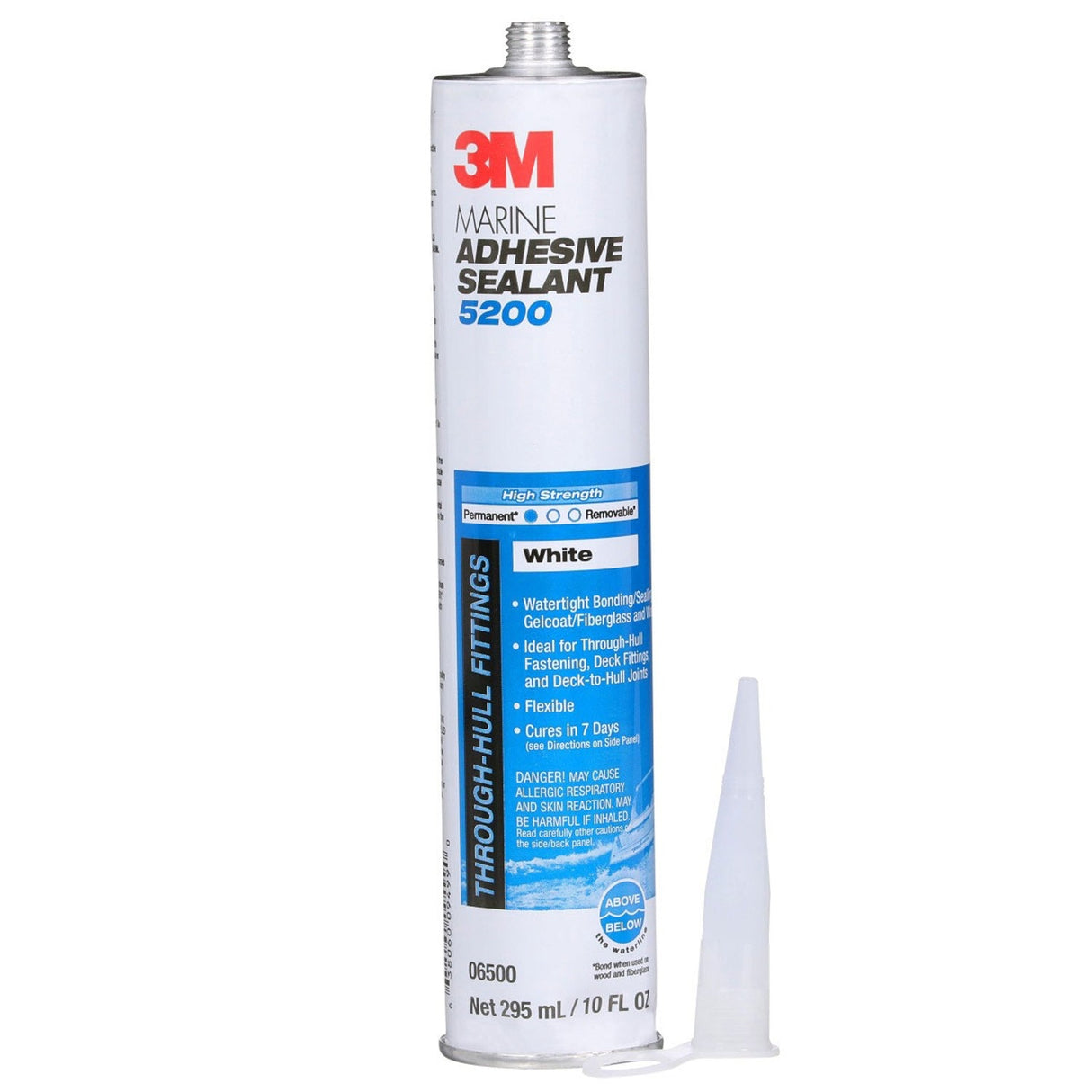 3M 06500 09499 5200 Marine Adhesive Sealant White 10 fl oz Cartridge Permanent Above and Below Waterline (7000000623) (12 Pack)