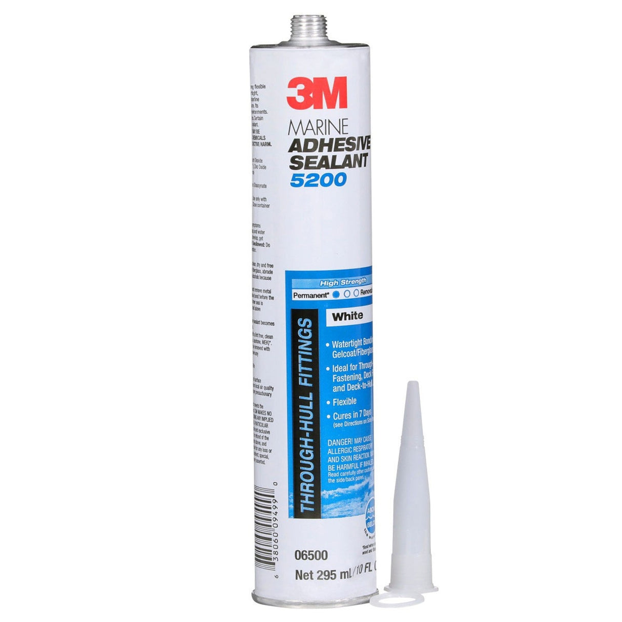 3M 06500 09499 5200 Marine Adhesive Sealant White 10 fl oz Cartridge Permanent Above and Below Waterline (7000000623) (12 Pack) - 3