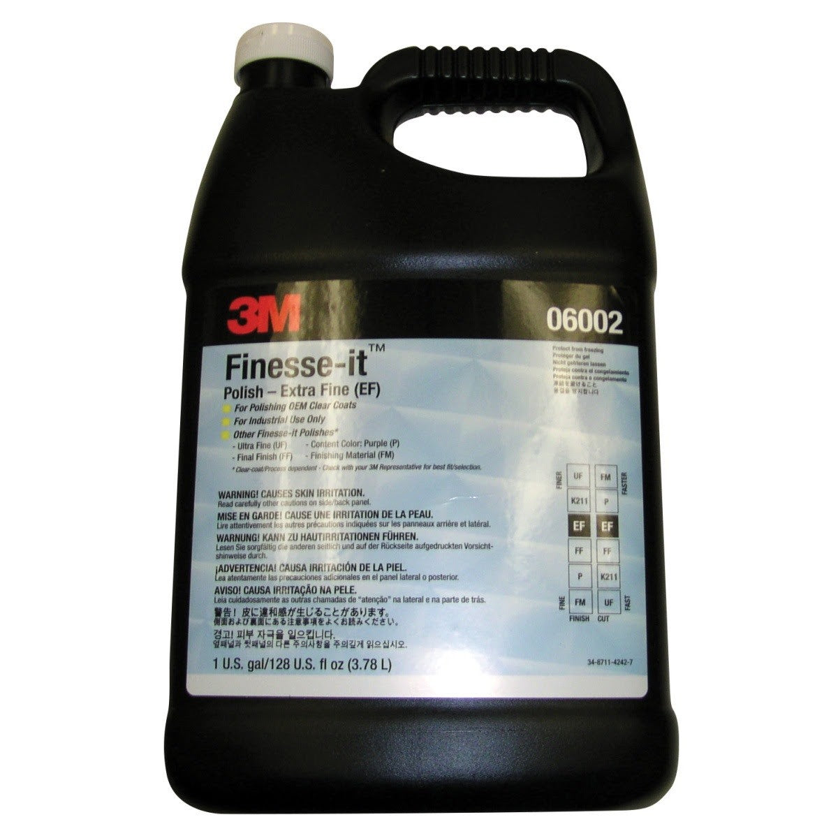 3M 06002 Finesse-it Polish Standard Series, Extra Fine (110), White, White, 1 Gallon (3.785 Liter), White (7000000630) (4 Pack)