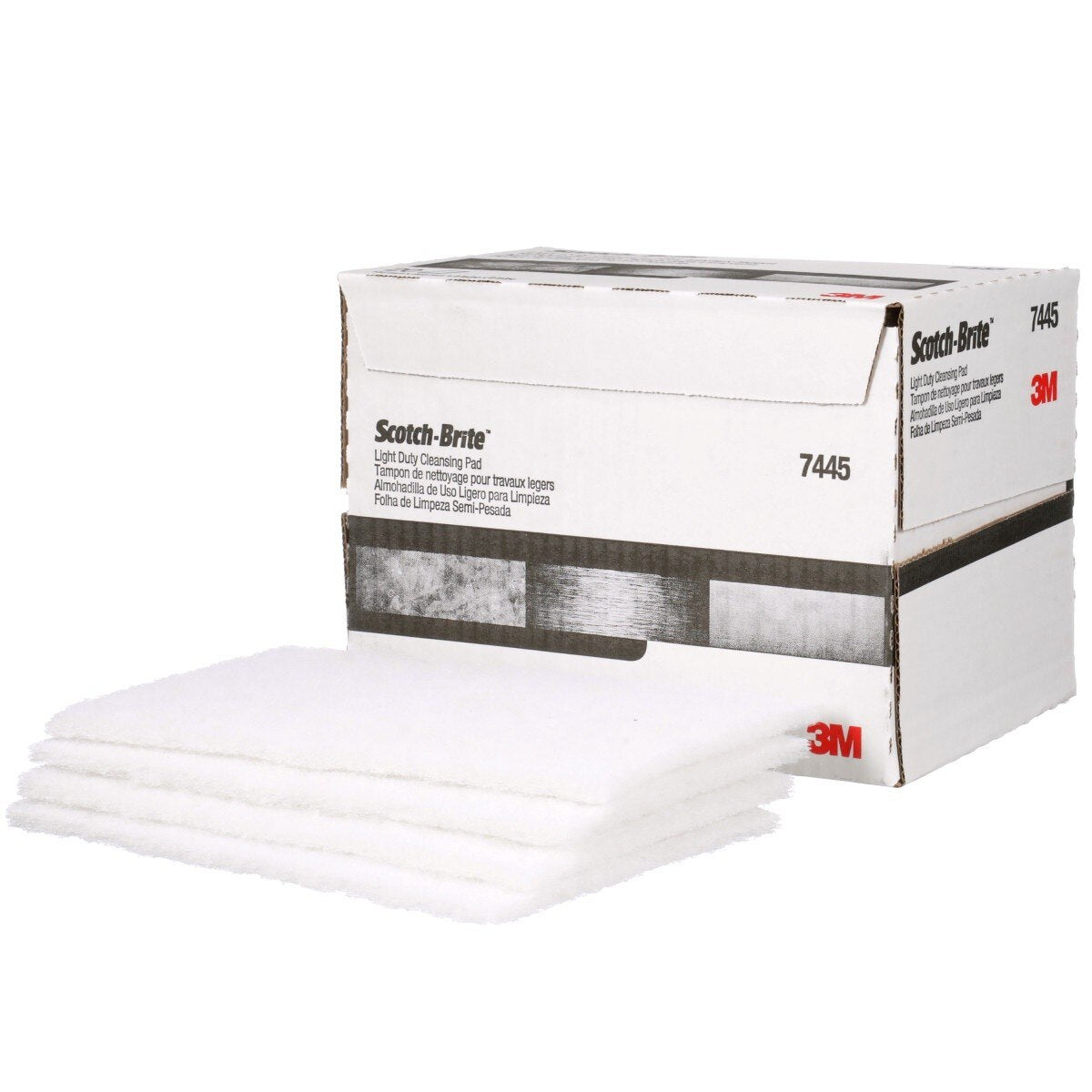 3M HP-HP 7445 Scotch-Brite Light Cleansing Hand Pad, Super Fine, Nepheline Syenite, White, 6 in x 9 in, For Delicate Surfaces (7000000727) (60 Pack) - 3