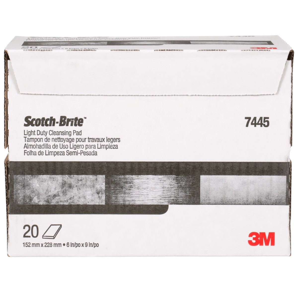 3M HP-HP 7445 Scotch-Brite Light Cleansing Hand Pad, Super Fine, Nepheline Syenite, White, 6 in x 9 in, For Delicate Surfaces (7000000727) (60 Pack) - 4