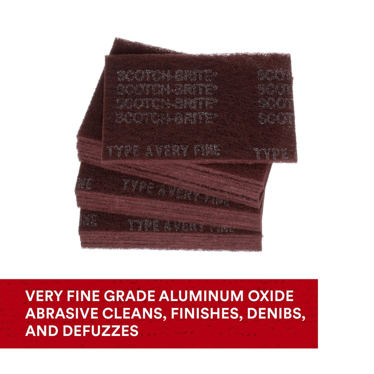 3M 04029 HP-HP 7447 Scotch-Brite General Purpose Hand Pad, Very Fine, Maroon, 6 in x 9 in, Aluminum Oxide, Surface Preparation, Scuffing, Blending, Cleaning (7000000728) (20 Pack) - 6