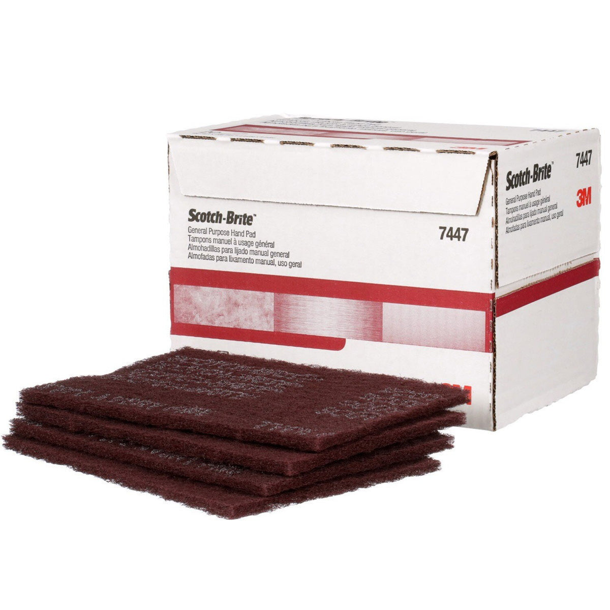 3M 04029 HP-HP 7447 Scotch-Brite General Purpose Hand Pad, Very Fine, Maroon, 6 in x 9 in, Aluminum Oxide, Surface Preparation, Scuffing, Blending, Cleaning (7000000728) (20 Pack) - 9