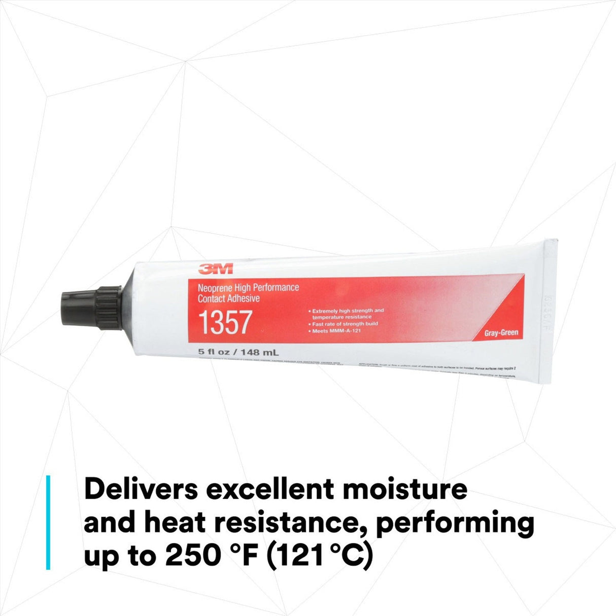 3M 1357 Neoprene High Performance Contact Adhesive, Gray-Green, 5 fl oz Tube (7000000800) (36 Pack) - 3