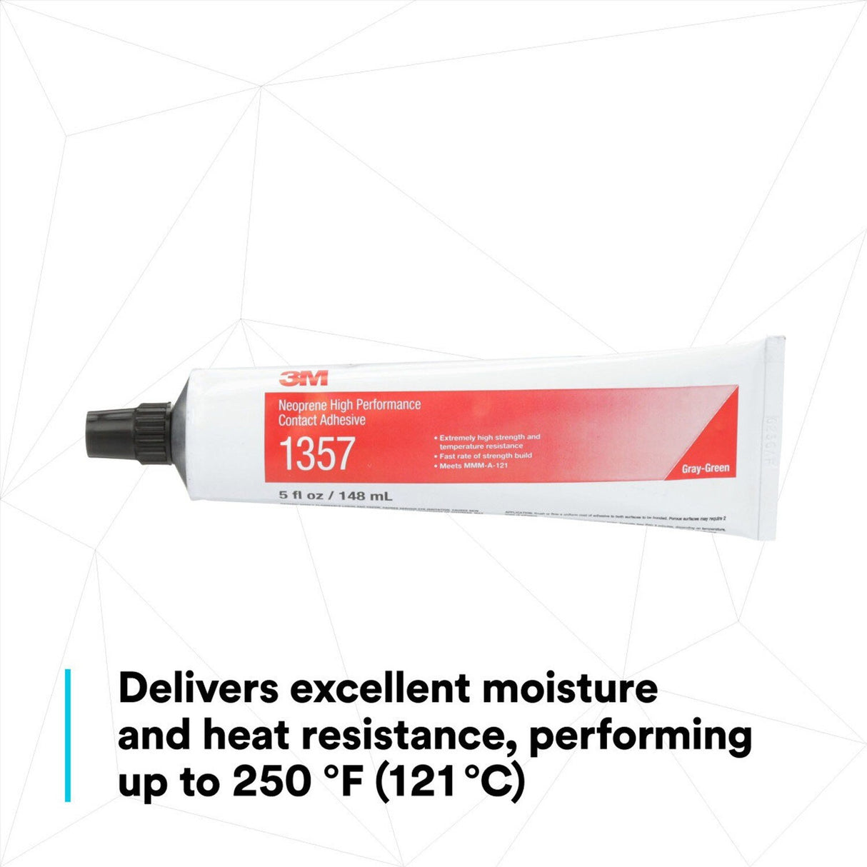 3M 1357 Neoprene High Performance Contact Adhesive, Gray-Green, 5 fl oz Tube (7000000800) (36 Pack) - 3