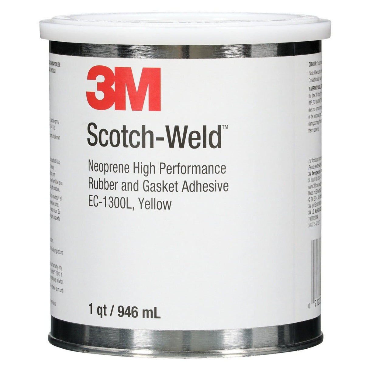 3M 1300 Scotch Neoprene Rubber and Gasket Adhesive, Yellow, 1 Quart Can (1300L) (7000000806) (12 Pack)