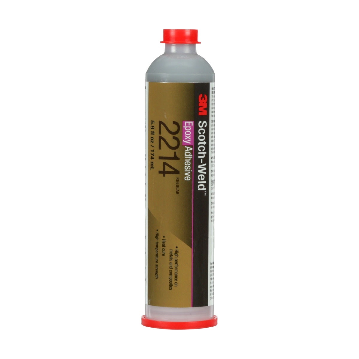 3M 2214 Scotch-Weld Epoxy Adhesive, Regular, Gray, 6 fl oz Cartridge (7000000811) (6 Pack)