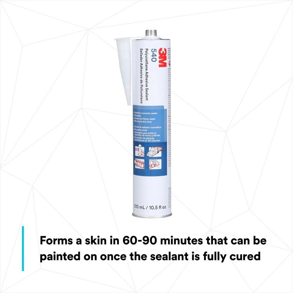 3M 540 Polyurethane Sealant White Cartridge 10.5 fl oz (7000000941) - 4