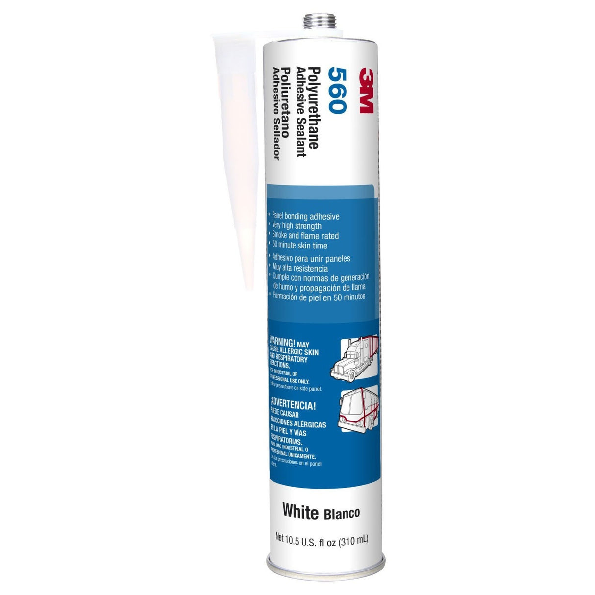 3M Polyurethane Adhesive Sealant 560, White, 310 mL Cartridge (560) (7000000945) (12 Pack)
